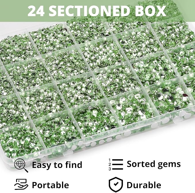 32000Pcs Light Green Rhinestones - Image 3