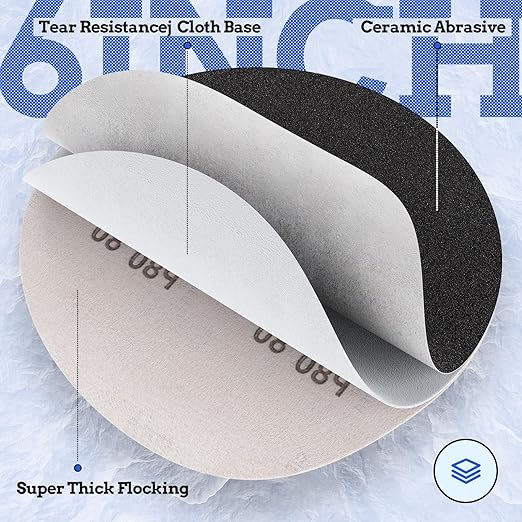 30PCS 6 inch Silicon Carbide Sanding Discs 1000 Grit, Wet Dry Orbital Sander Hook and Loop Sandpaper Disc, Best for Metal,Automotive,Wood Polishing
