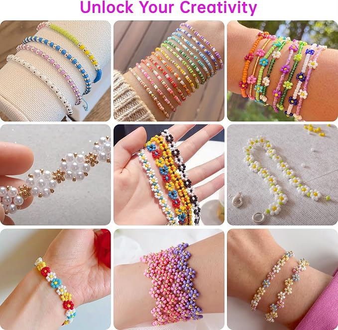 Redtwo 3mm 44500pcs 144 Colors Glass Seed Beads Kit | 7 Boxes Small Beads - Image 4