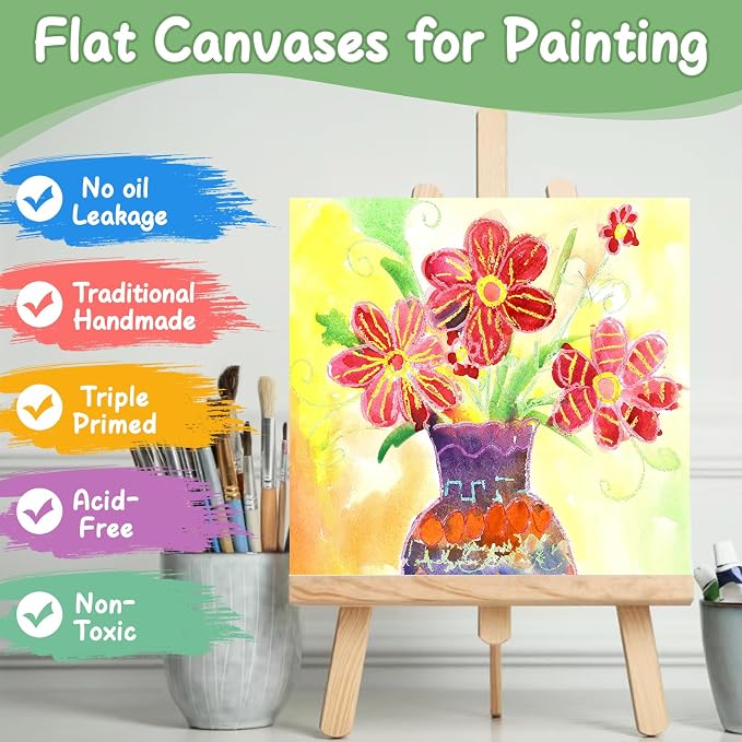 ESRICH Mini Canvases for Painting, 4x4In Canvas in Bulk 200Pack Small Canvas - Image 3