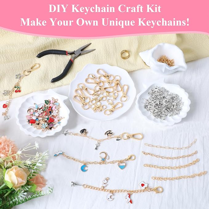 ZOYVUX 363Pcs Lip Gloss Charms Keychain Kit, DIY Bag Charm Kit - Image 2