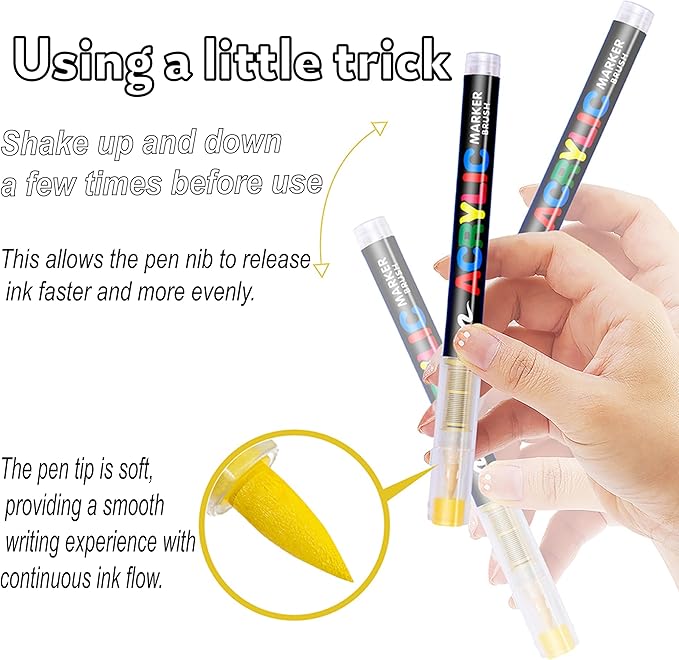 288 Colors Bag Acrylic Paint Markers Set, Soft Flexible Brush Markers - Image 6