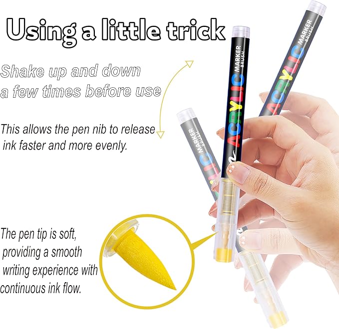 240 Colors Acrylic Paint Markers Set, Soft Flexible Brush Markers - Image 8