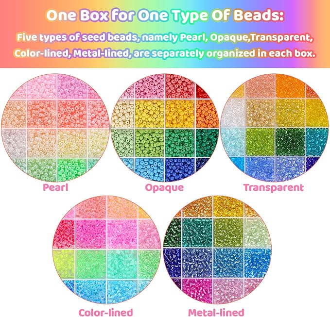 Funtopia 13000pcs 4mm Seed Beads - Image 2