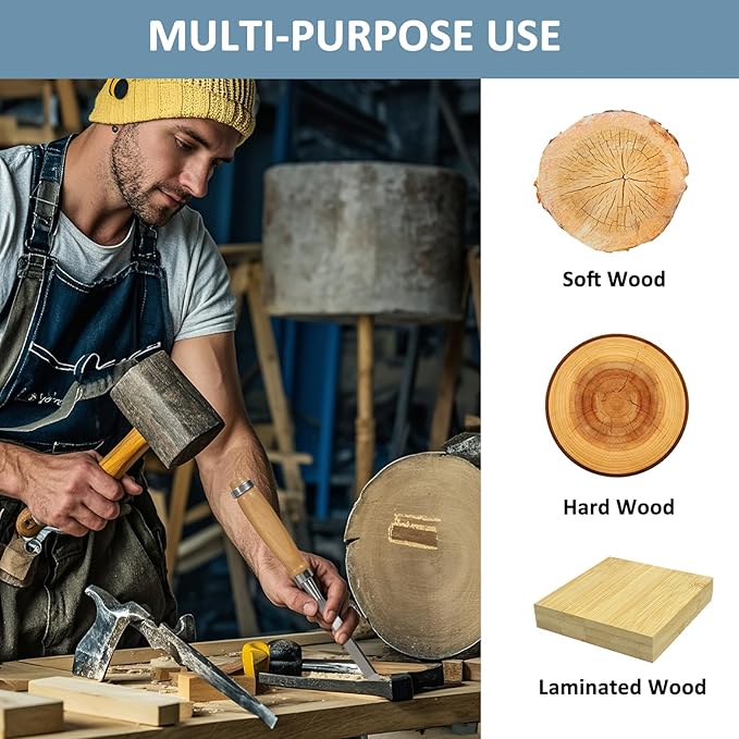 4 Piece Wood Chisel,WoodCraft Precision Steel Wood Chisel Set,Chromium Vanadium Wood Carving Chisel Kit,Heavy Duty Woodworking Chisel with Ergonomic Handle