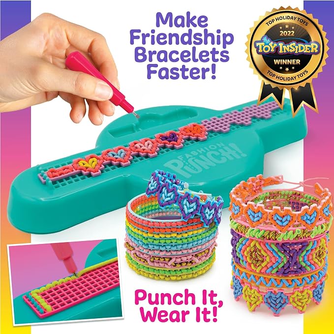 Just My Style Fashion Punch Style & Stitch Loom, Friendship Bracelet Kit - Image 2