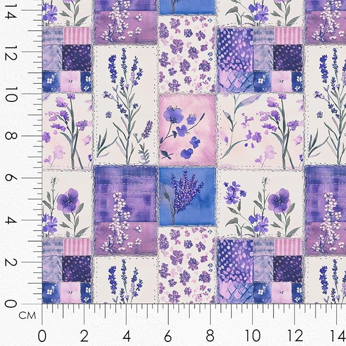 Lavender Patchwork Cotton Fabric Panel – 6 Designs + Bonus Sheet 29.5×19.6 inch - Image 8