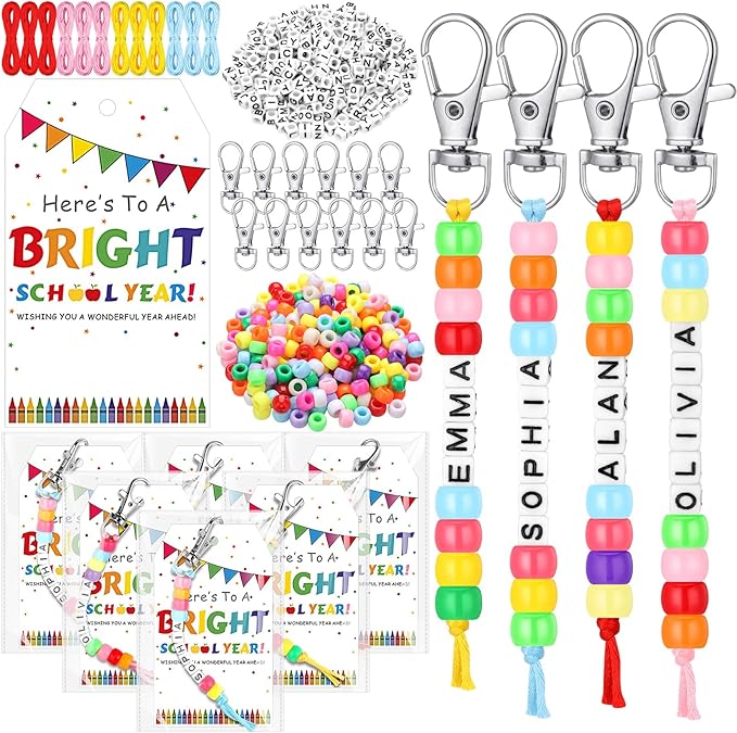 Suncalla 984 Pcs 24 Set Back to School Keychain Making Kit DIY Bead Craft | by Unknown
