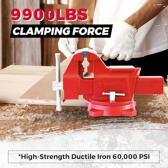 8" Heavy-Duty Bench Vise Ductile Iron Bench Vise - Image 2