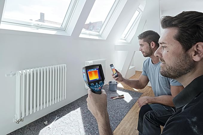 BOSCH GTC400C 12V Max Connected Thermal Camera, Includes 2 Ah 12V Max Lithium-Ion Battery & Charger, USB Cable, & Soft Pouch