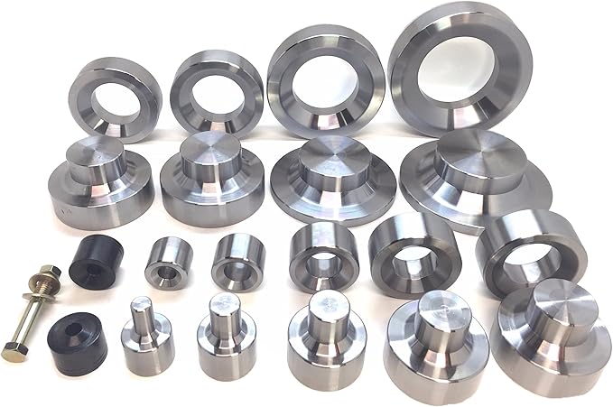 10 Piece Dimple Die Set 1/2" 3/4" 1" 1 1/4" 1 1/2" 1 3/4" 2" 2 1/2" 3" Includes Dzus Dimple Die