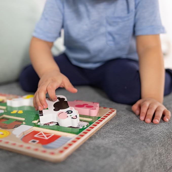 Melissa & Doug Farm Wooden Chunky Puzzle - Image 3