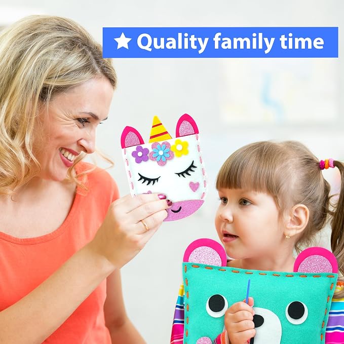 KRAFUN My First Sewing Kit for Kids Ages 6-12 | 7 Animal Dolls | 7 stuffed - Image 6