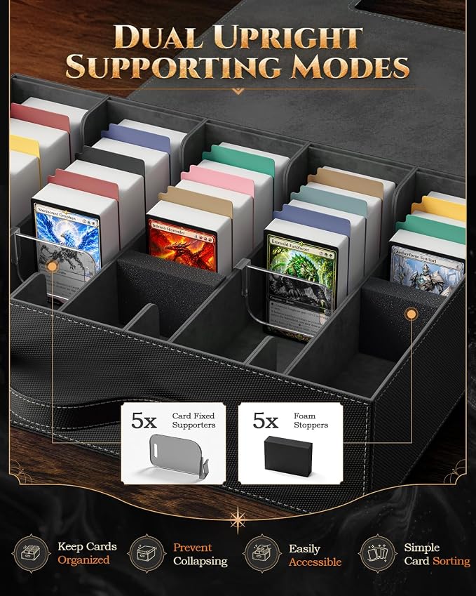 MoKo Trading Card Storage Box for MTG, 3900+Capacity, Top Loaders Organizer Case - Image 5