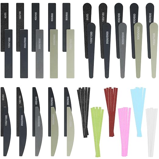 Honoson 60 Pcs Sanding Sticks for Plastic Models Set Include 30 Polishing by Honoson