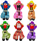 6 Pack Wooden Marionette Puppets Clown Pull String Puppets Movable Hands and by Unknown