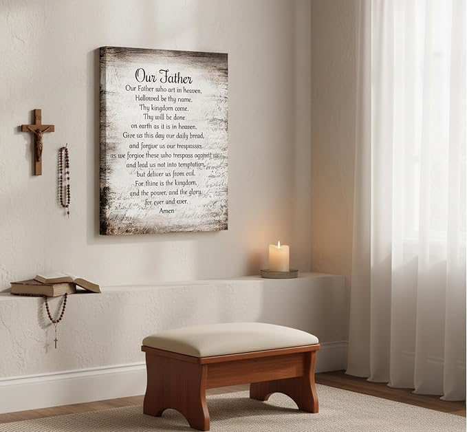 YOXORDQ Our Father Prayer Canvas Wall Art-Canvas Wrapping 12x16in | Christian - Image 2