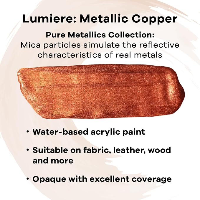 Jacquard Lumiere 8oz Fabric Paint Metallic Copper - Image 2