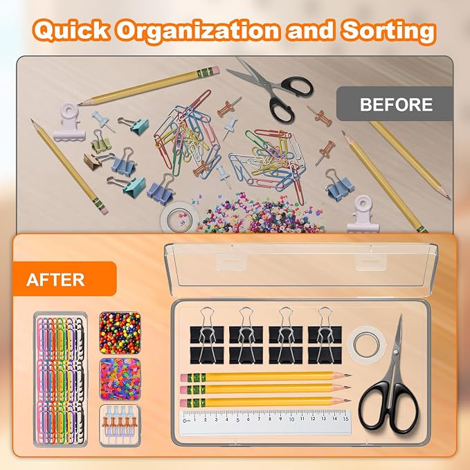 Bead Organizer Box, 2 Pack Small Clear Plastic Storage Containers Features - Image 4