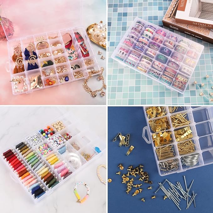 OUTUXED 36 Grids Clear Plastic Organizer Box - Image 6