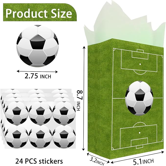 24 Soccer Party Favor Bags - Image 3