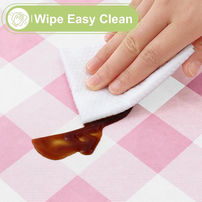 Smiry Rectangle Table Cloth, Waterproof Vinyl Tablecloth - Image 3