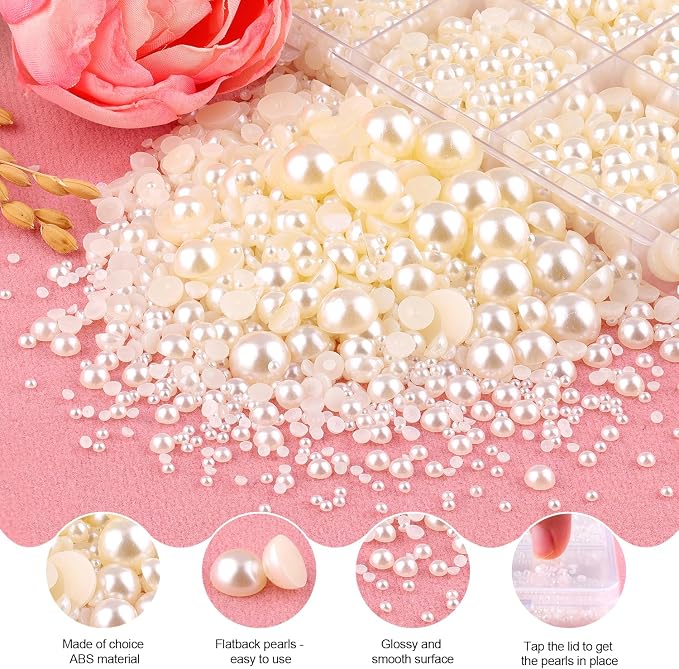 13000Pcs Flatback Pearls for Crafting, Bedazzling Bead for DIY Crafts Clothing - Image 6