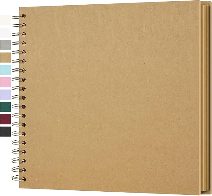 10x10 Inch DIY Scrapbook Photo Album, Hardcover Kraft Paper Acid-Free, 50 Sheets by Yopih