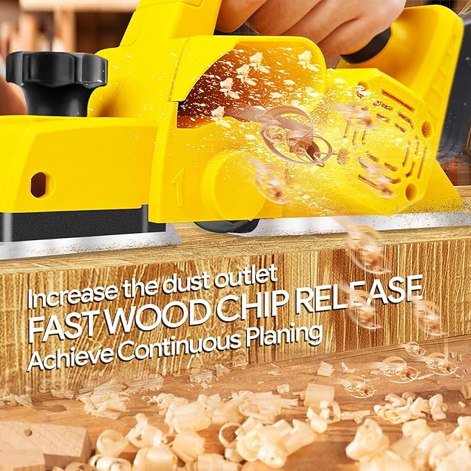 Cordless Handheld Planer for Woodworking – Compatible with Dewalt 20V Max Battery (No Battery), Brushless Electric Power Planer 15000RPM, 3-1/4 Inch Wood Planer for Carpenters & DIY Home Projects