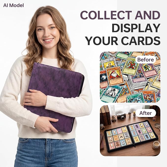 Card Binder 12 Pocket, Premium 720 Double Sided Pocket Collection Binder - Image 7