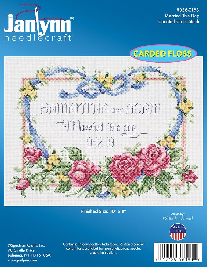 Janlynn 056-0193 Cross Stitch Kit, 8-Inch by 10-Inch, Married This Day - Image 2