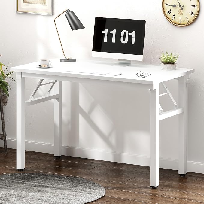 Need Small Folding Computer Desk, 39.4 Inch Writing Table, Sturdy Foldable Desk - Image 6