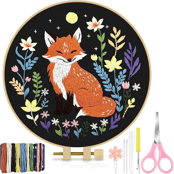 TINDTOP Embroidery Kit for Beginners Adult, Fox Embroidery Kit | Include by TINDTOP