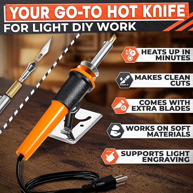 Hot Knife Plastic Cutter Tool Set; 30W Power Draw; 55 in Long Cable | Electric - Image 4
