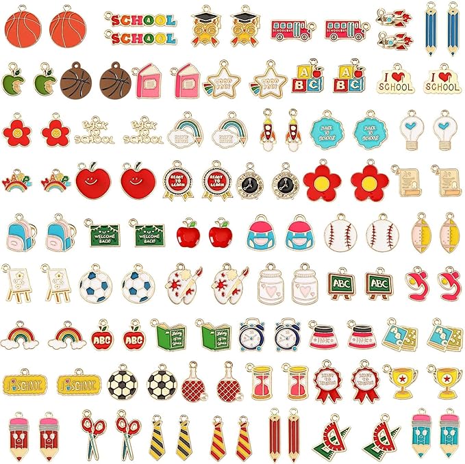 SANNIX 110Pcs 55 Pairs Teacher Enamel Charms by SANNIX