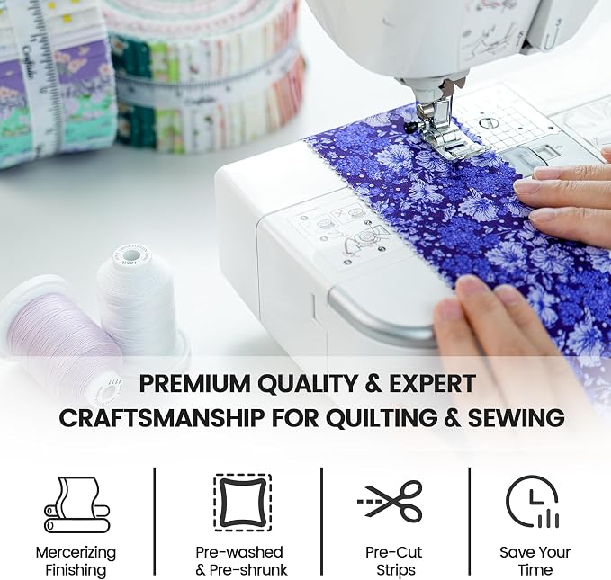 Craftido-20 Options-100% Cotton Jelly Roll Fabric Precut Strips - Image 7