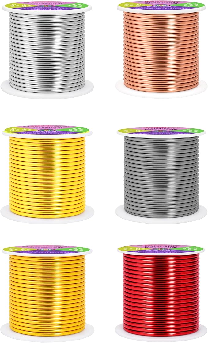 Mandala Crafts 8 GA Gray Copper Red Assorted Anodized Aluminum Craft Wire | 120 - Image 2