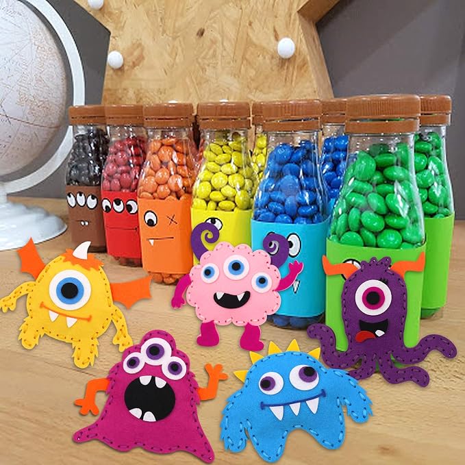 CiyvoLyeen Kids Sewing Kit Crafts – Little Monsters Felt Plush DIY Craft Adopt - Image 6