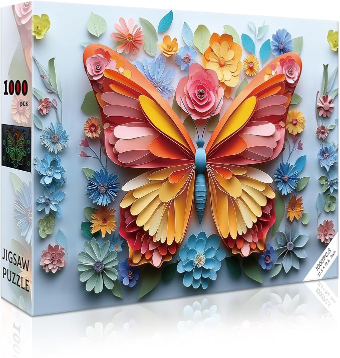 1000 Piece Puzzle for Adults Butterfly Noctilucous Jigsaw Puzzles by R+RUCKERCO