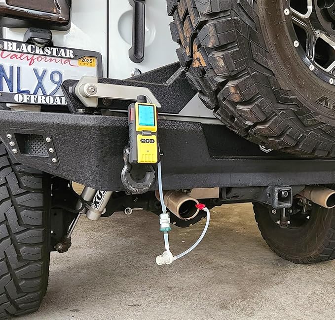 Exhaust Gas Analyzer Carbon Monoxide by Forensics Detectors | Motorcycle, Forklift, Automotive, Small Engine | USA NIST Calibration and Certificate | Probe, Water Trap and Filters | 0-2% CO |