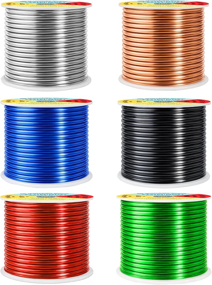 Mandala Crafts 10 GA Black Red Green Assorted Anodized Aluminum Craft Wire | - Image 2