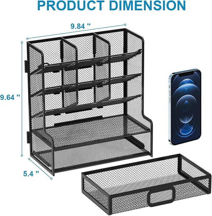 Marbrasse Larger Mesh Desk Organizer - Image 4