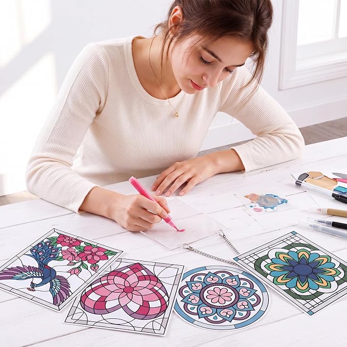73 Pcs Mandala Stained Glass Painting Starter Kit - Image 7