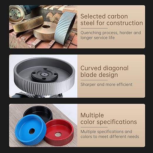 Angle Grinder Wood Carving Disc Set Milling Cutter Grinding disc, 4 and 1/2 Attachments with 5/8 inch Arbor, Cutting Wheel Can be Used for Wood, OPP, Soft Metal (Primary Color 100mm/22mm)