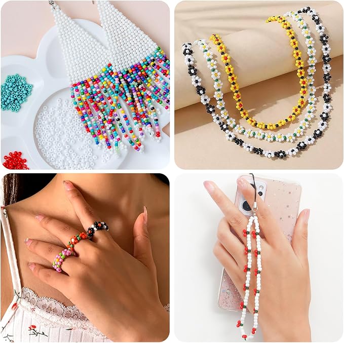 Funtopia 3mm Seed Beads Uniform, 39 Colors 8200pcs Small Beads - Image 3