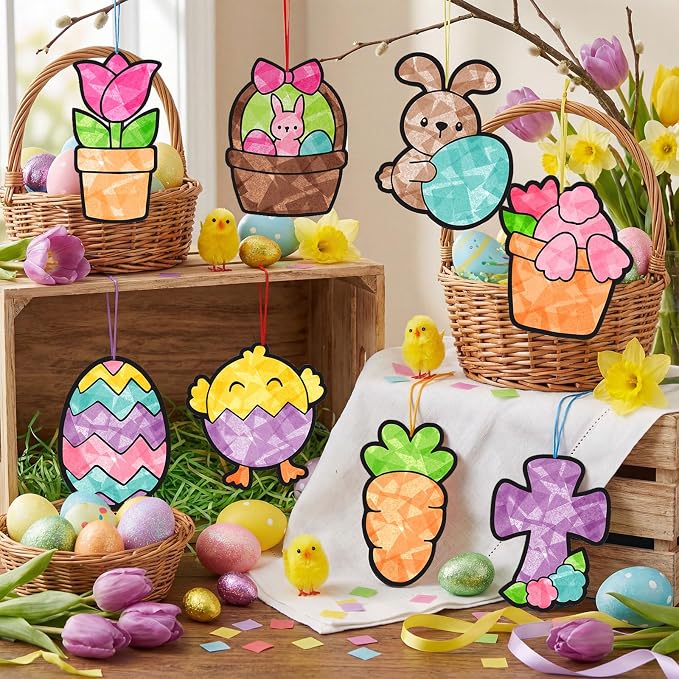 Eersida 32 Sets Easter Suncatcher Craft Kit, Easter Window Art Crafts - Image 2