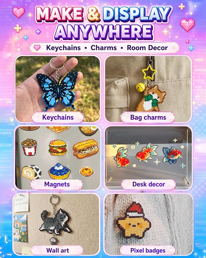 Fuse Beads Kit 2.6mm Mini Beads, Mini Iron, Tweezers & 200+ Patterns, Pixel Art - Image 6