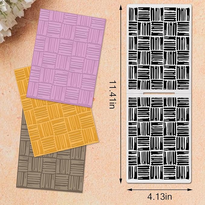 Threetols Stripe Embossing Folder, Wood Stick Background Embossing Folder - Image 2