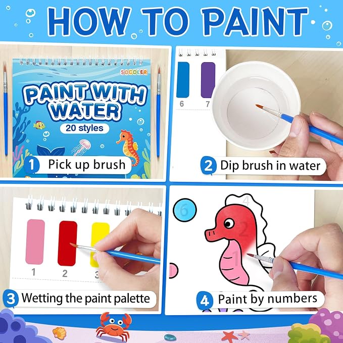 SOCOLER Paint with Water Coloring Books - Image 3