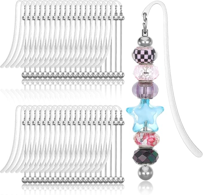 40pcs Beadable Bookmarks DIY Metal Blank Bar Bookmark by Unknown